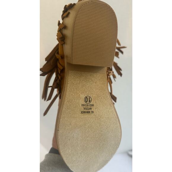 J. Adam’s Western Fringe Ankle Boots Tan Size 10 - Picture 6 of 10